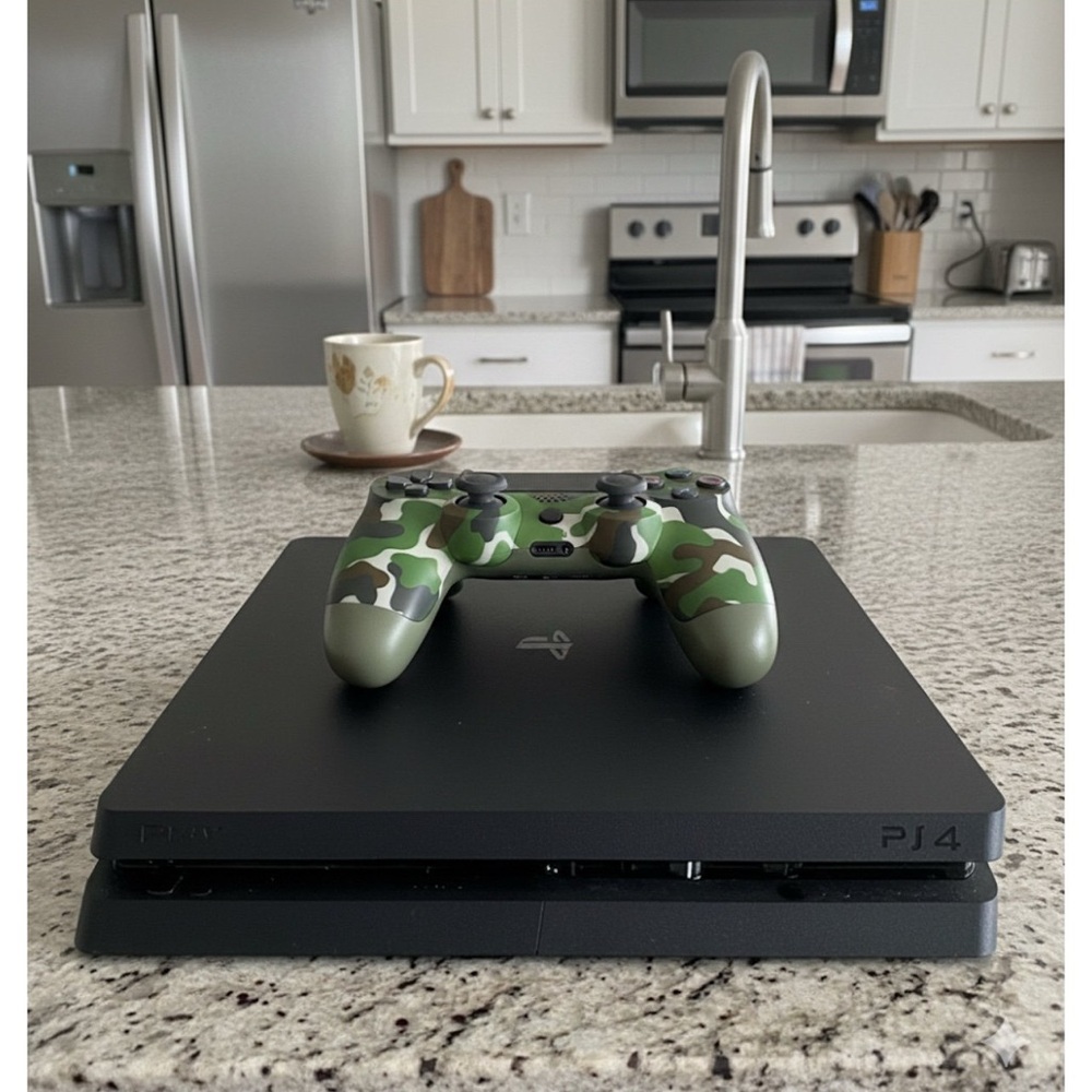 Sony PS4 Console with Green Camouflage Controller